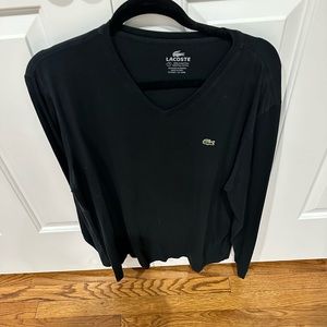 Euro size 7.  Black Lacoste polo